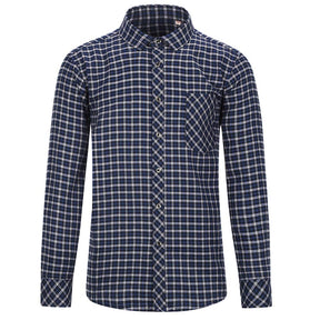 Men's Regular Fit Striped and Plaid Casual Cotton Shirt