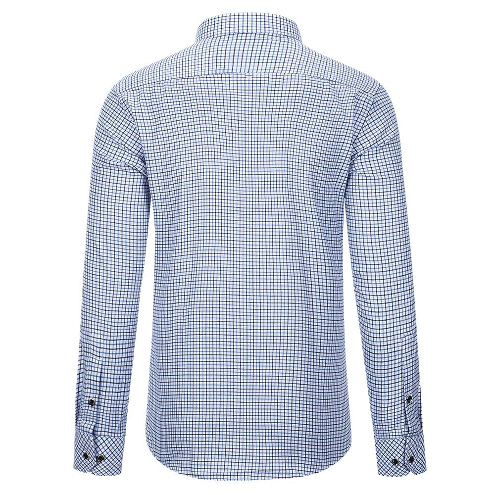 Men's Regular Fit Striped and Plaid Casual Cotton Shirt