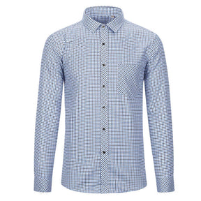 Men's Regular Fit Striped and Plaid Casual Cotton Shirt