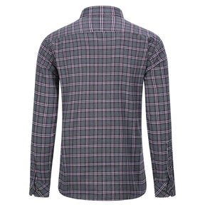 Men's Regular Fit Striped and Plaid Casual Cotton Shirt