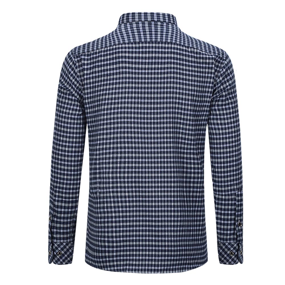 Men's Regular Fit Striped and Plaid Casual Cotton Shirt