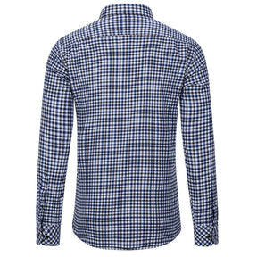 Men's Regular Fit Striped and Plaid Casual Cotton Shirt