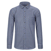 Men's Regular Fit Striped and Plaid Casual Cotton Shirt