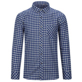 Men's Regular Fit Striped and Plaid Casual Cotton Shirt