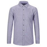 Men's Regular Fit Striped and Plaid Casual Cotton Shirt