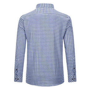 Men's Regular Fit Striped and Plaid Casual Cotton Shirt