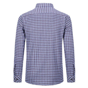 Men's Regular Fit Striped and Plaid Casual Cotton Shirt