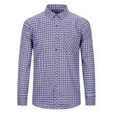Men's Regular Fit Striped and Plaid Casual Cotton Shirt