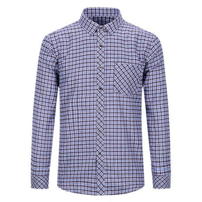 Men's Regular Fit Striped and Plaid Casual Cotton Shirt