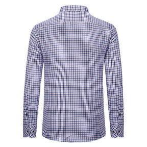 Men's Regular Fit Striped and Plaid Casual Cotton Shirt