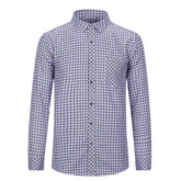 Men's Regular Fit Striped and Plaid Casual Cotton Shirt