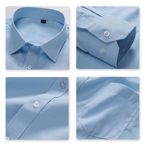 Men's Solid Blue Business | Formal | Casual Lapel Shirt