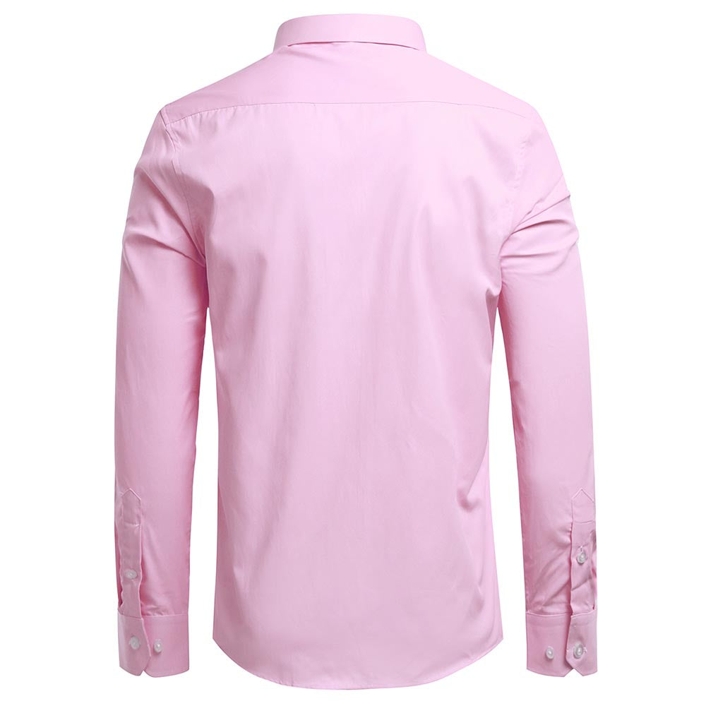 Men's Solid Pink Business | Formal | Casual Lapel Shirt