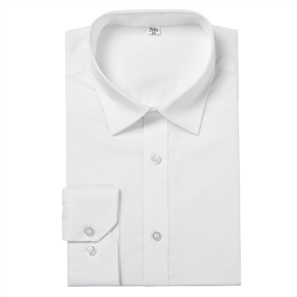 Men's Solid White Business | Formal | Casual Lapel Shirt