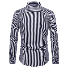Regular Fit Stripe Casual Shirt Black