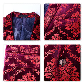 Modern Fit  Floral Red Blazer