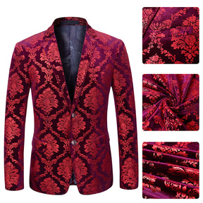 Modern Fit  Floral Red Blazer
