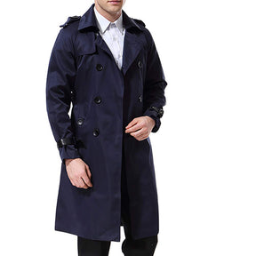 Slim Fit Belted Trench Coat Navy