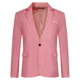 Men's Slim Fit Casual Blazer Jacket Pink