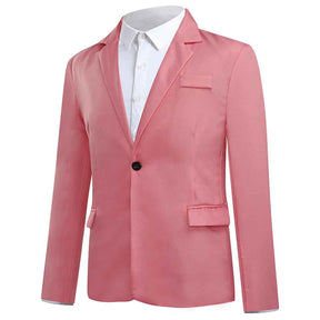 Men's Slim Fit Casual Blazer Jacket Pink