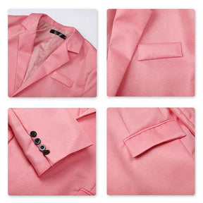 Men's Slim Fit Casual Blazer Jacket Pink