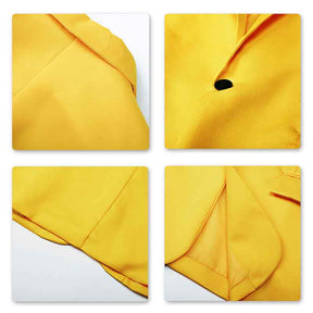 Men's Slim Fit Casual Blazer Jacket Yellow