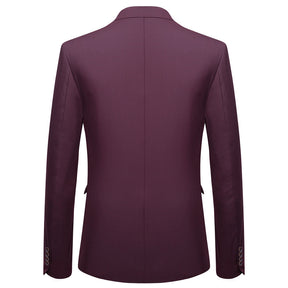 3-Piece Notched Lapel Casual Suit DrakRed