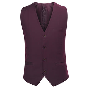 3-Piece Notched Lapel Casual Suit DrakRed
