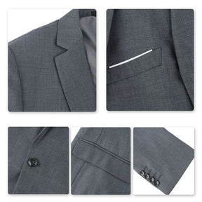 3-Piece Notched Lapel Casual Suit DimGrey