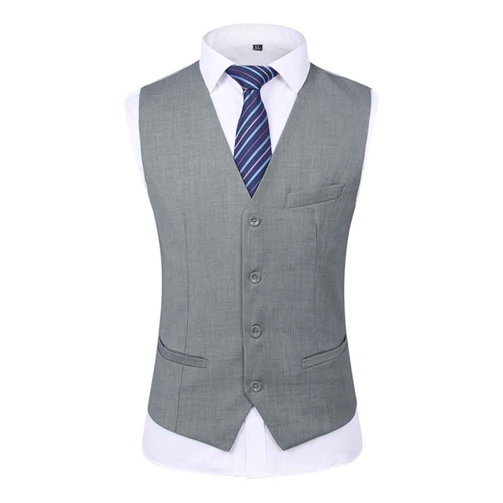 3-Piece Notched Lapel Casual Suit Grey