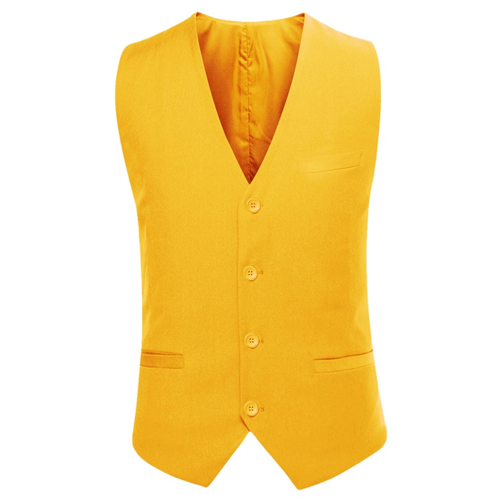 3-Piece One Button Formal Suit Yellow Suit