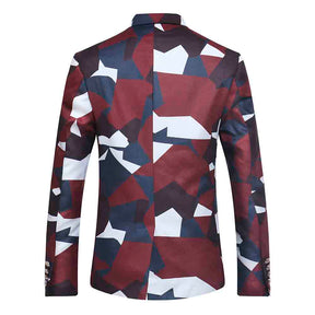 Slim Fit Floral Print Casual Black Blazer