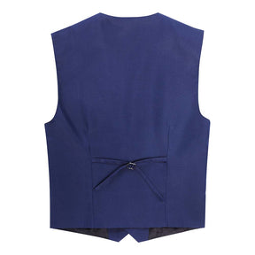 Slim Fit Single Breasted Blue Vest