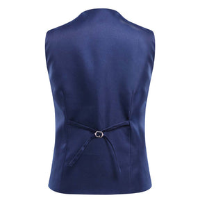 Slim Fit Single Breasted Blue Vest