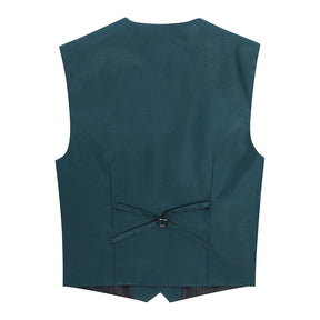 Slim Fit Single Breasted Green Vest