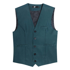 Slim Fit Single Breasted Green Vest