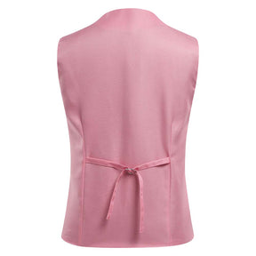 Slim Fit Single Breasted Pink Vest