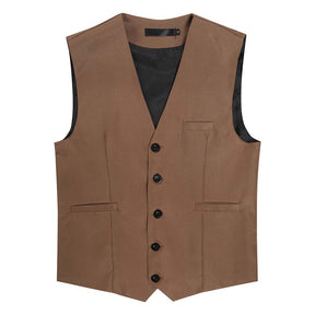 Slim Fit Single Breasted Coffee Vest