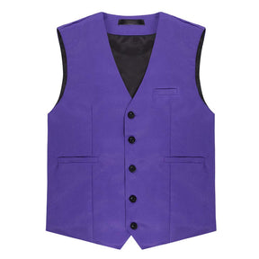Slim Fit Single Breasted Purple Vest