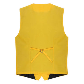 Slim Fit Single Breasted Yellow Vest