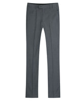 Men's Classic Slim Fit Stretch Flat Front Slacks Dress Pants Dark Grey