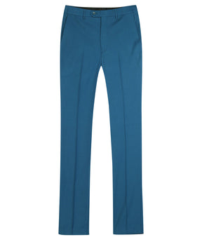 Men's Classic Slim Fit Stretch Flat Front Slacks Dress Pants Blue