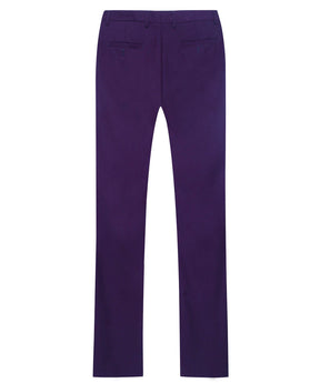 Men's Classic Slim Fit Stretch Flat Front Slacks Dress Pants Purple