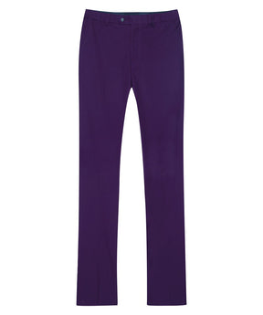 Men's Classic Slim Fit Stretch Flat Front Slacks Dress Pants Purple