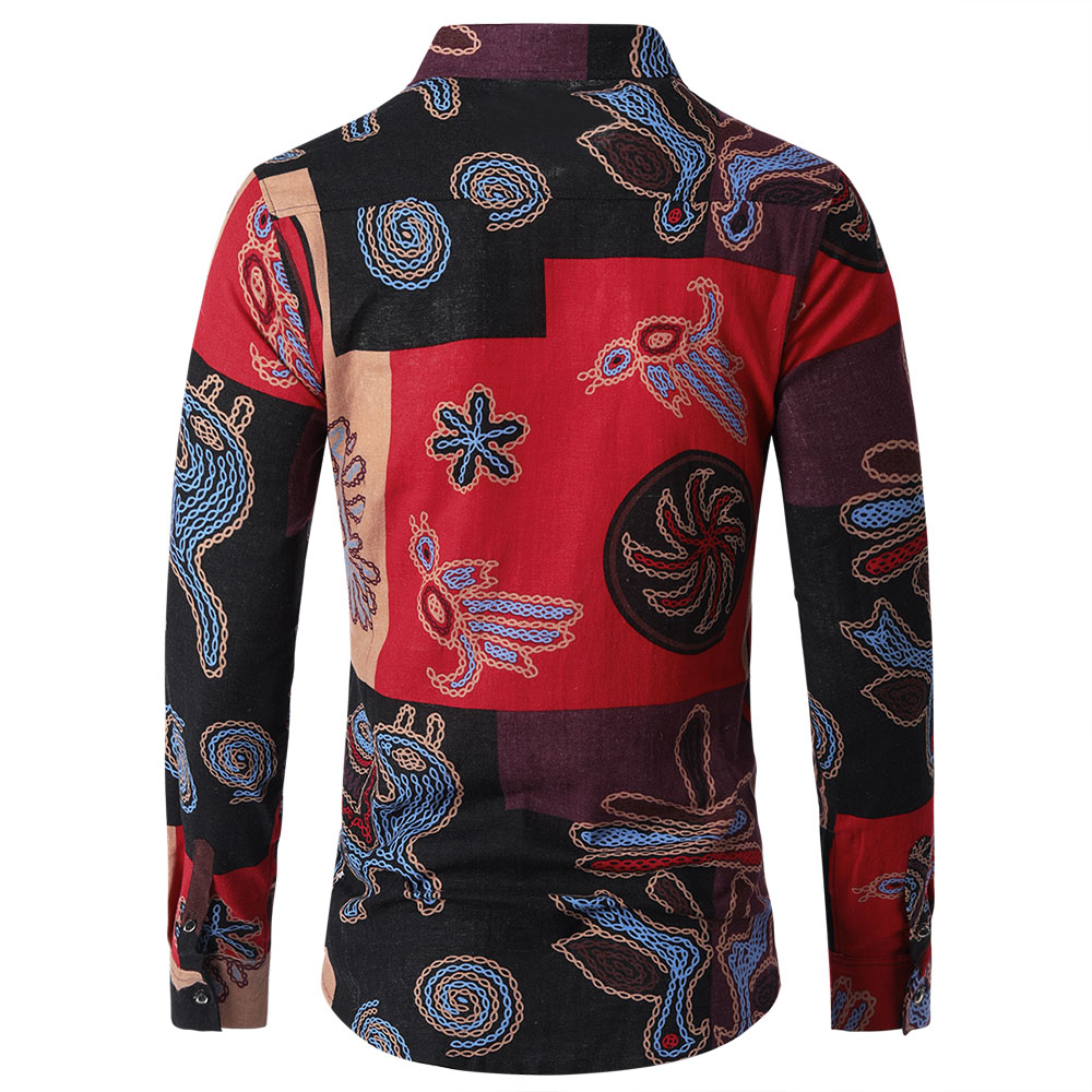 Men's Funky Printed Shirt Casual Shirt Fancy Floral Tops