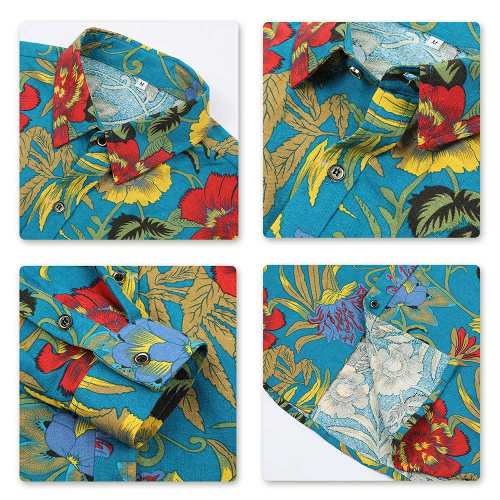 Men's Funky Printed Shirt Casual Shirt Fancy Floral Tops