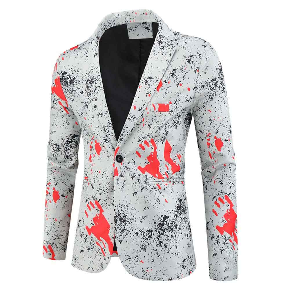 Men's Printed Blazer Casual Floral Party Jacket Coat