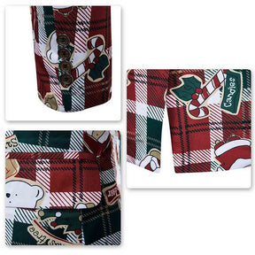 Mens Christmas Jacket Cartoon Plaid Printed Slim Fit Dinner Blazer Red