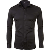 Men's Solid Slim Fit Bamboo Fiber Casual Formal Shirt