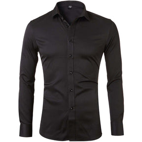 Men's Solid Slim Fit Bamboo Fiber Casual Formal Shirt